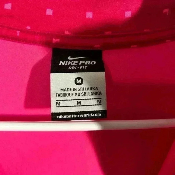 Nike Pro Dri Fit 1/2 zip reddish/dark pink with light pink accents. Size Medium. - Picture 6 of 11